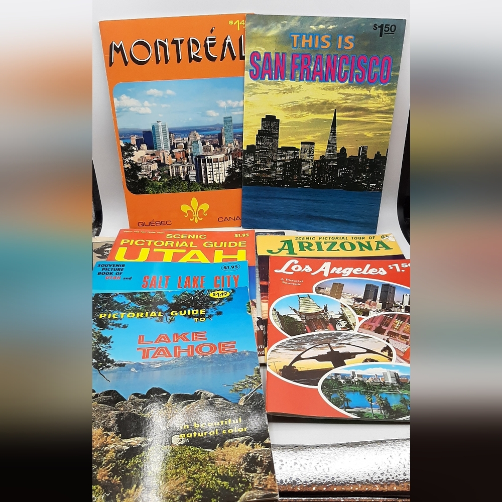 Vintage Lot of 7 Souvenir Pictorial Guide 1970's Booklets USA & Montreal Canada